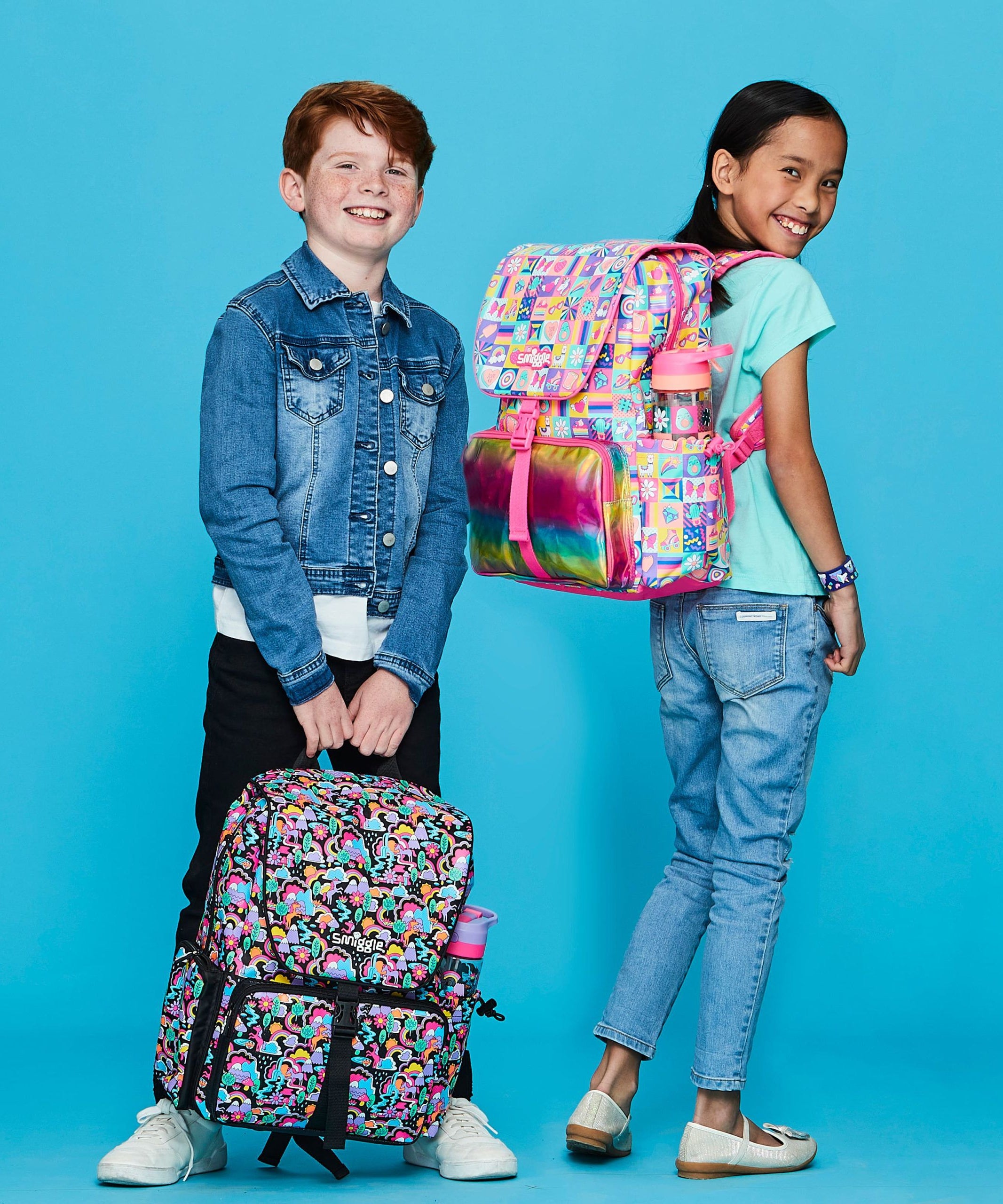 Smiggle - Glee Büyük Siyah Chelsea Sırt Çantası-Dinossi