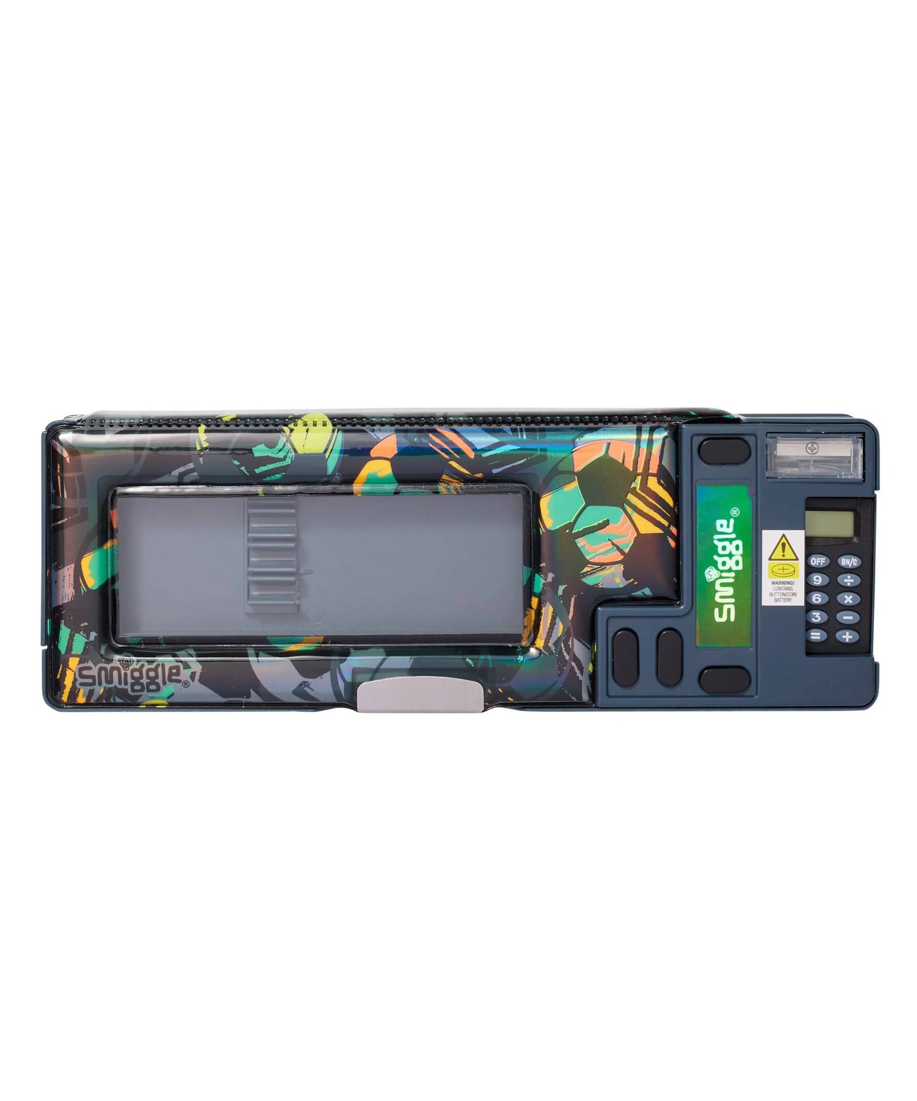 Smiggle - Wild Side Hesap Makineli Poput Otomatik Kalem Kutusu-Dinossi