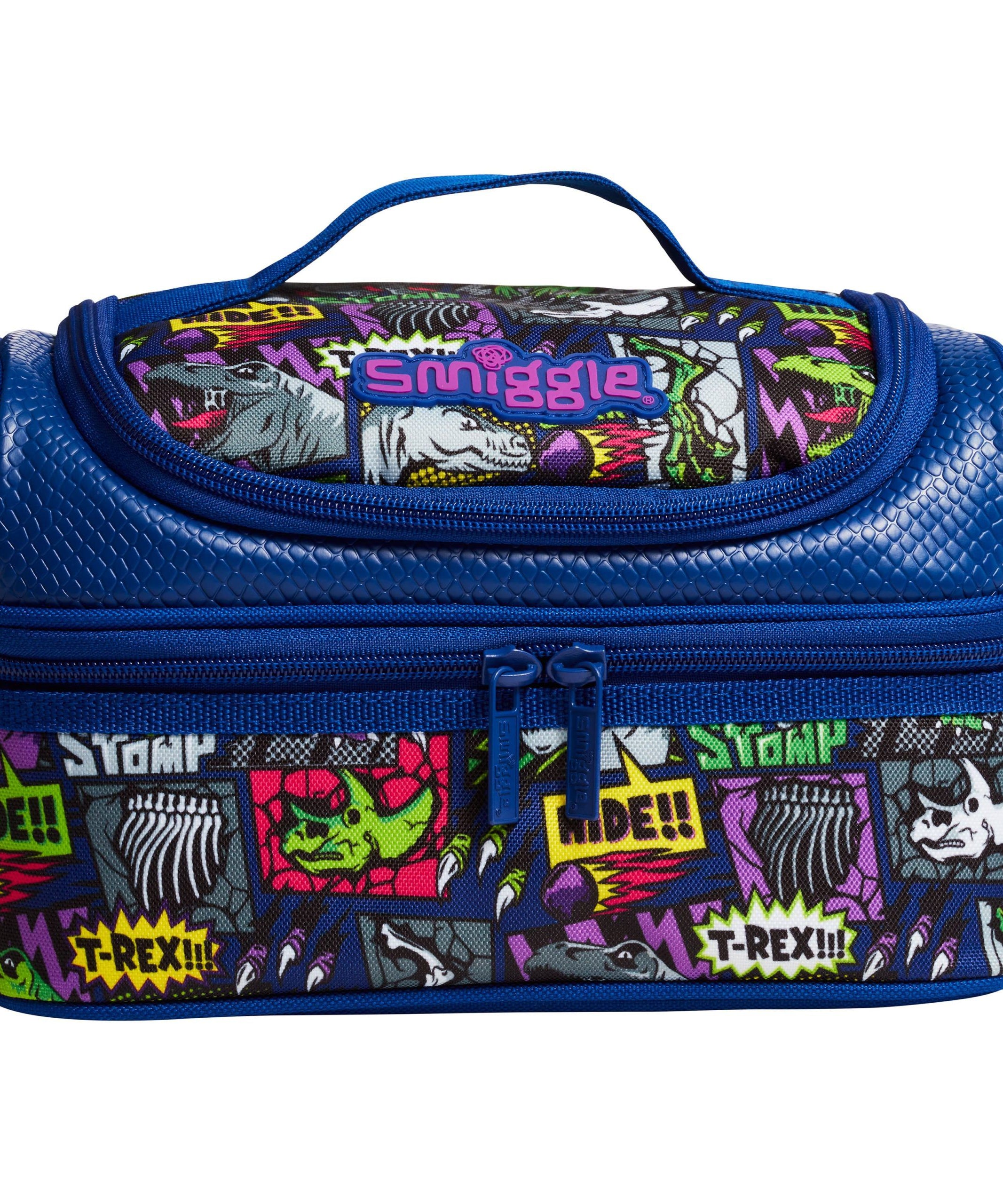 Smiggle - Bright Side Çift Katlı Beslenme Çantası-Dinossi