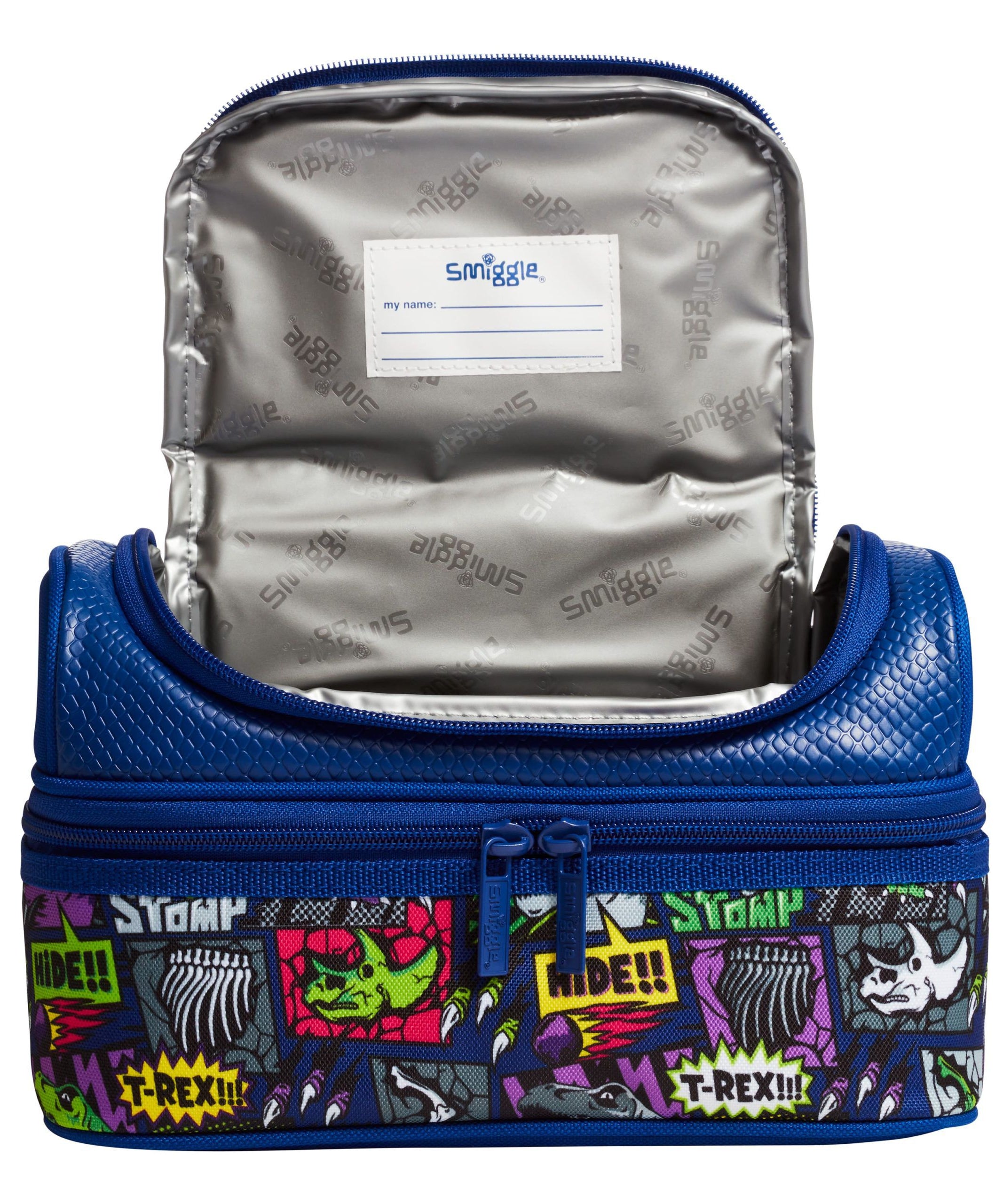 Smiggle - Bright Side Çift Katlı Beslenme Çantası-Dinossi