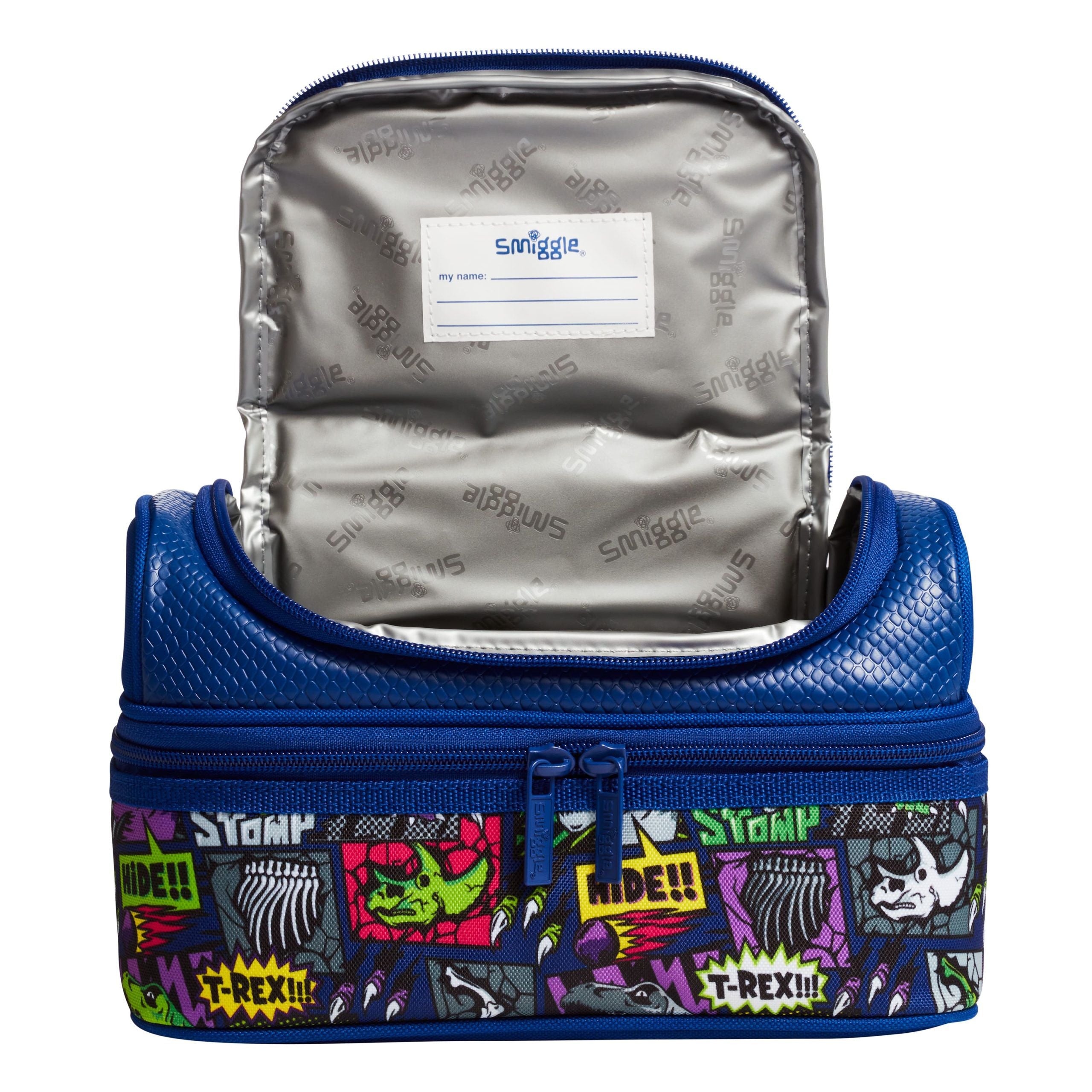 Smiggle - Bright Side Çift Katlı Beslenme Çantası-Dinossi