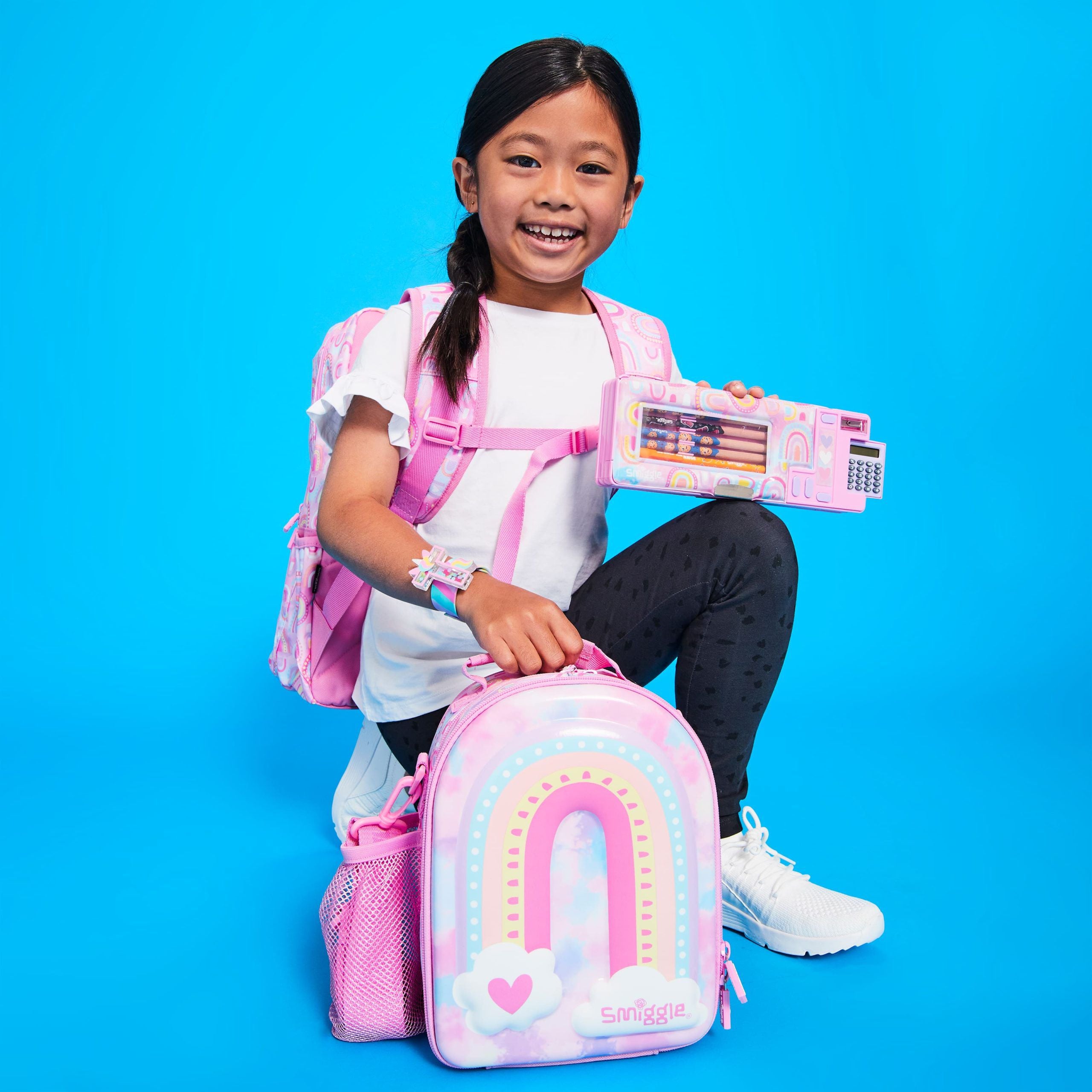 Smiggle - Bright Side Hesap Makineli Otomatik Kalem Kutusu-Dinossi