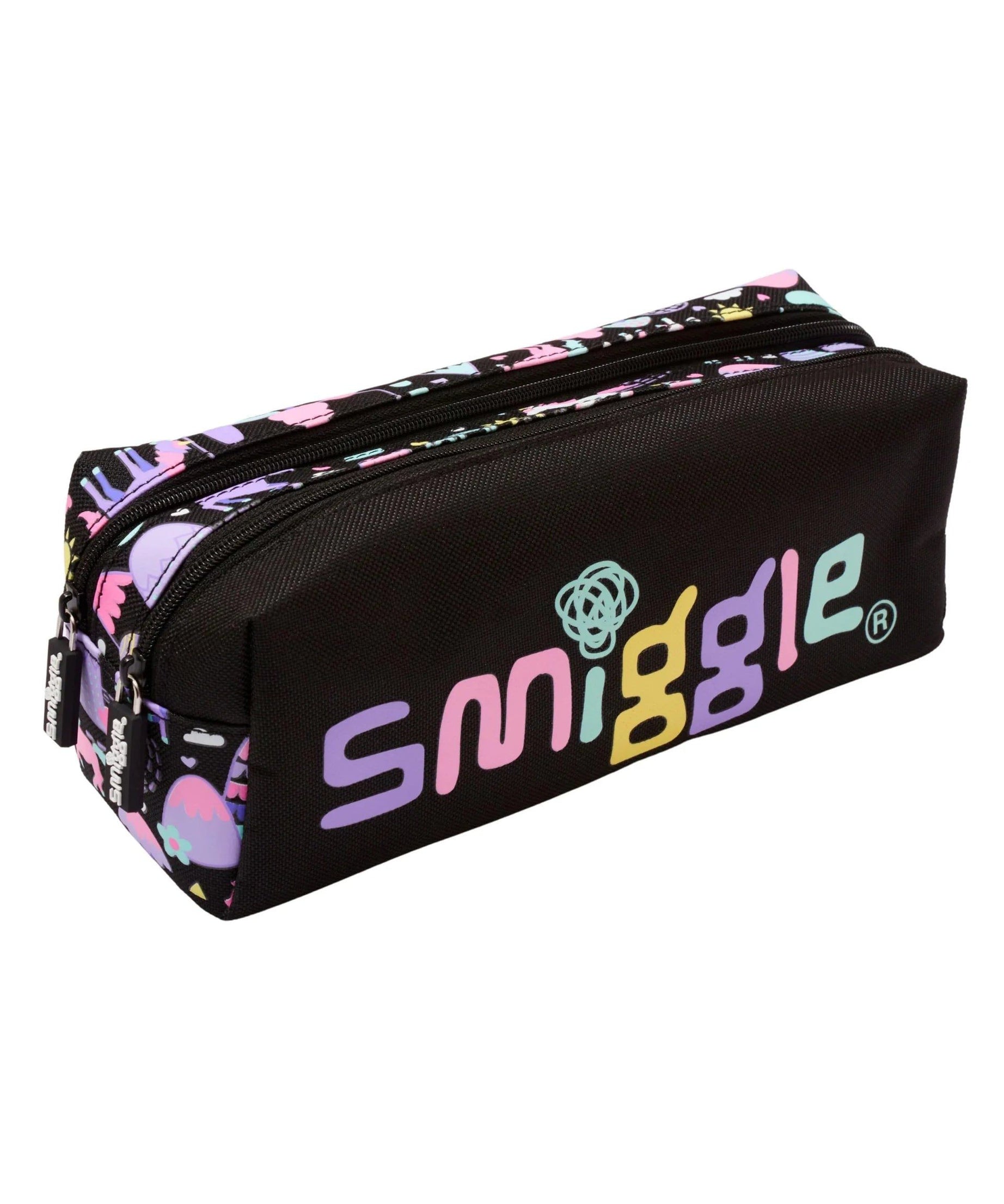 Smiggle - Vibin İki Gözlü Klasik Kalem Kutusu-Dinossi