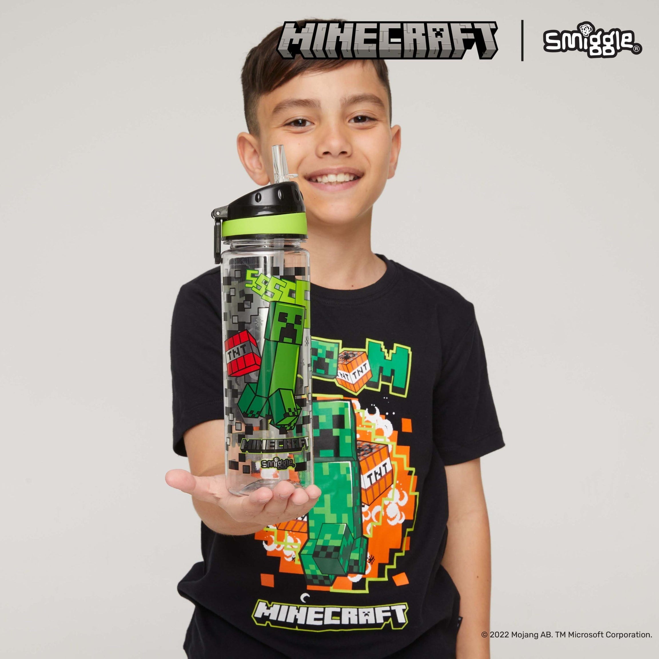 Smiggle - Minecraft Pipetli 650ML BPA'sız Suluk-Dinossi
