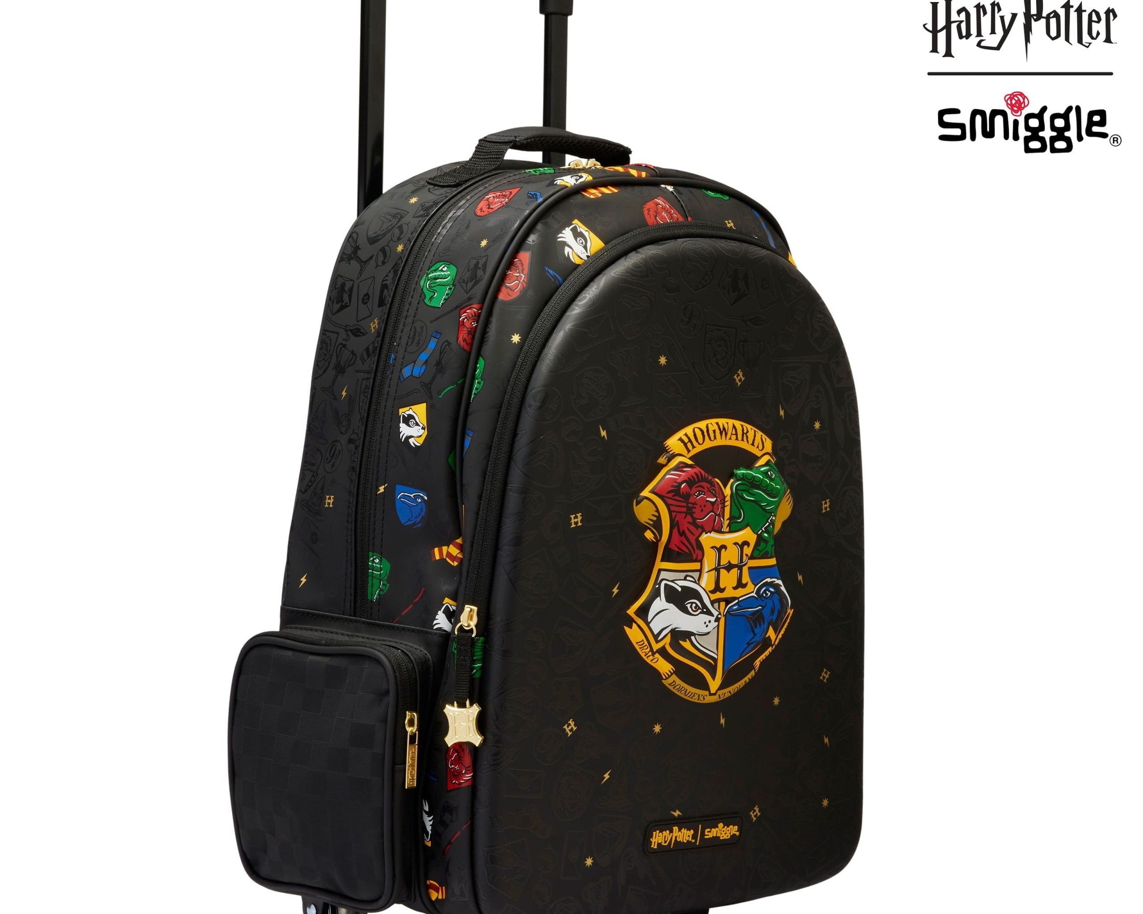 Smiggle - Harry Potter Işıklı Tekerlekli Çekçekli Sırt Çantası-Dinossi