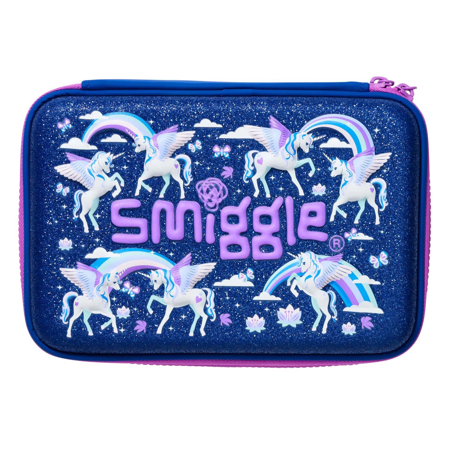 Smiggle - Away Hardtop Unicorn İki Katlı Kalem Kutusu-Dinossi