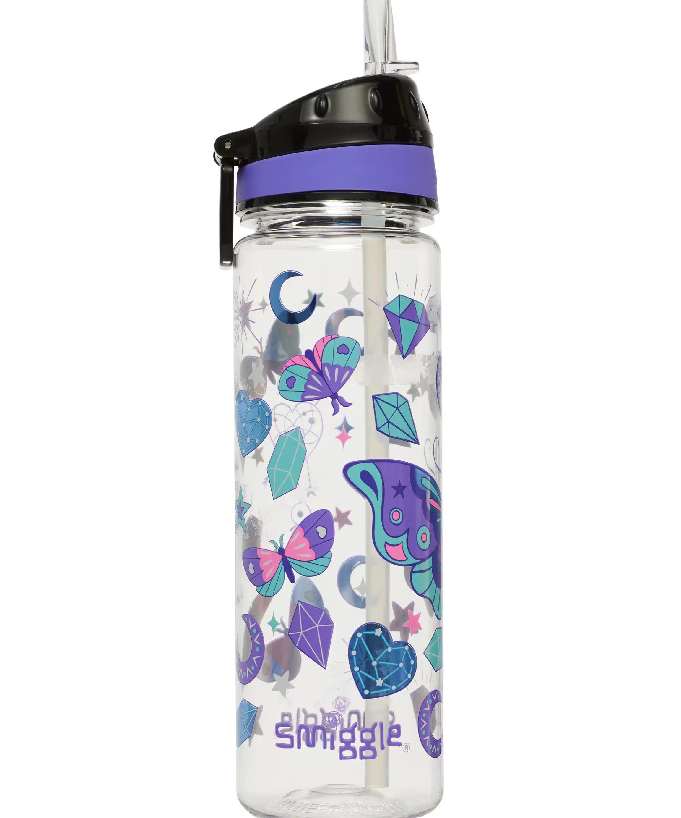 Smiggle - Fly High BPAsız 650ML Pipetli Suluk-Dinossi