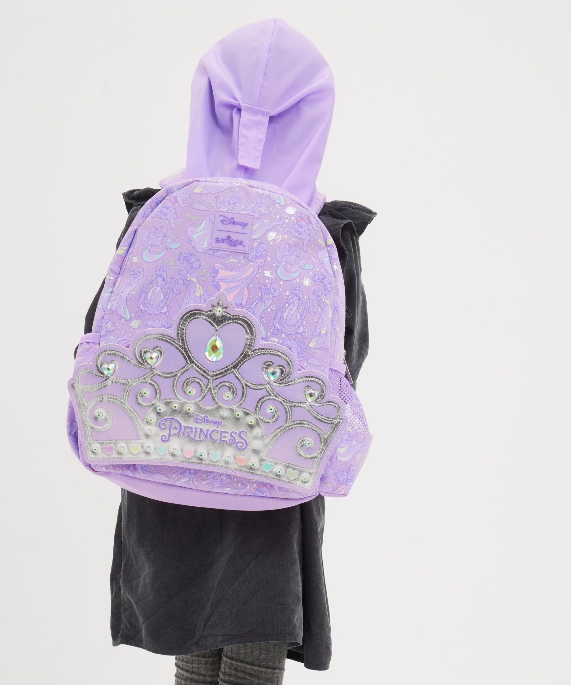 Smiggle - Disney Prenses Junior Kapşonlu Sırt Çantası-Dinossi