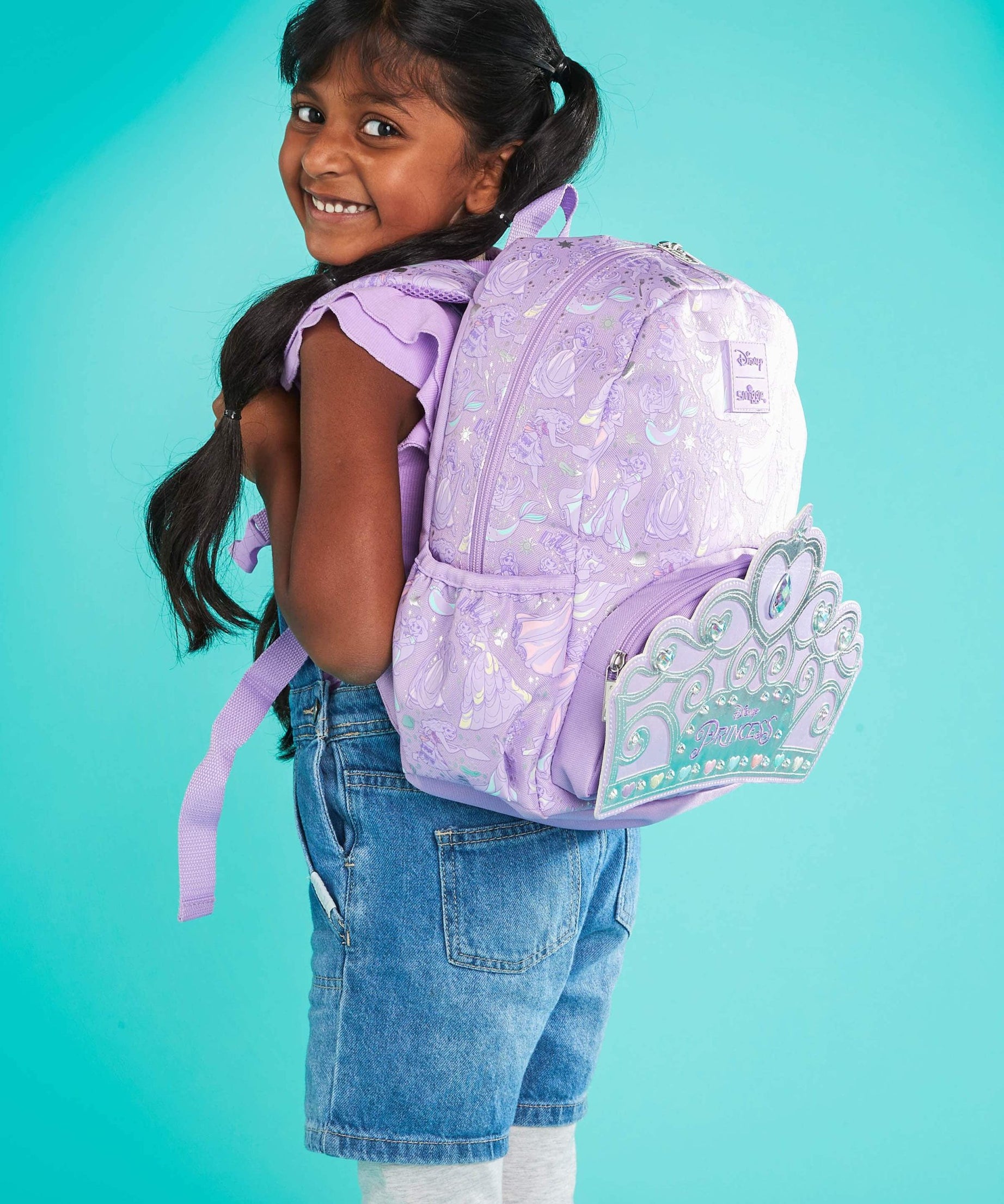 Smiggle - Disney Prenses Junior Kapşonlu Sırt Çantası-Dinossi