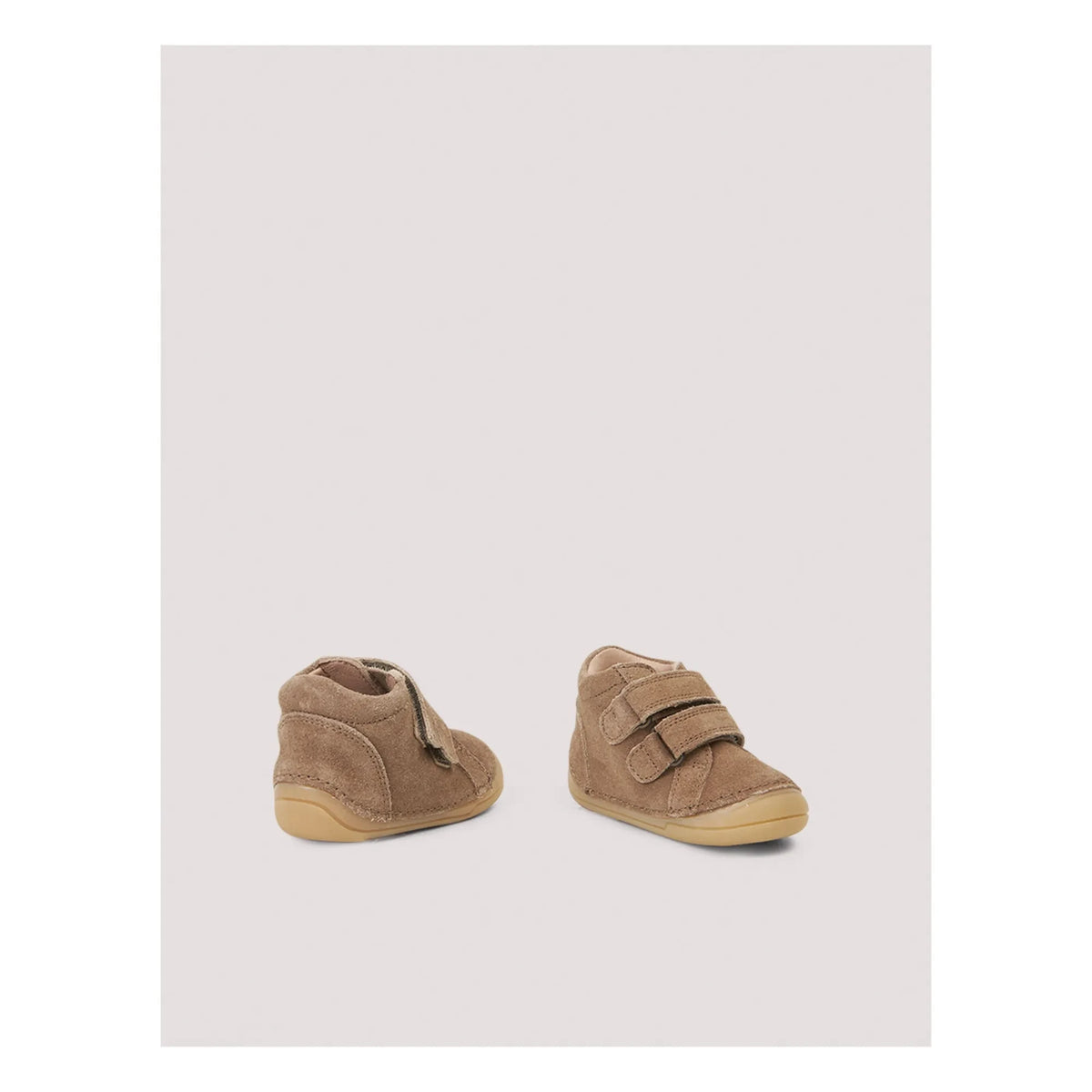 Petit Nord - मिनी बॉट पैटिक साबर वेल्क्रो स्नीकर | भूरा