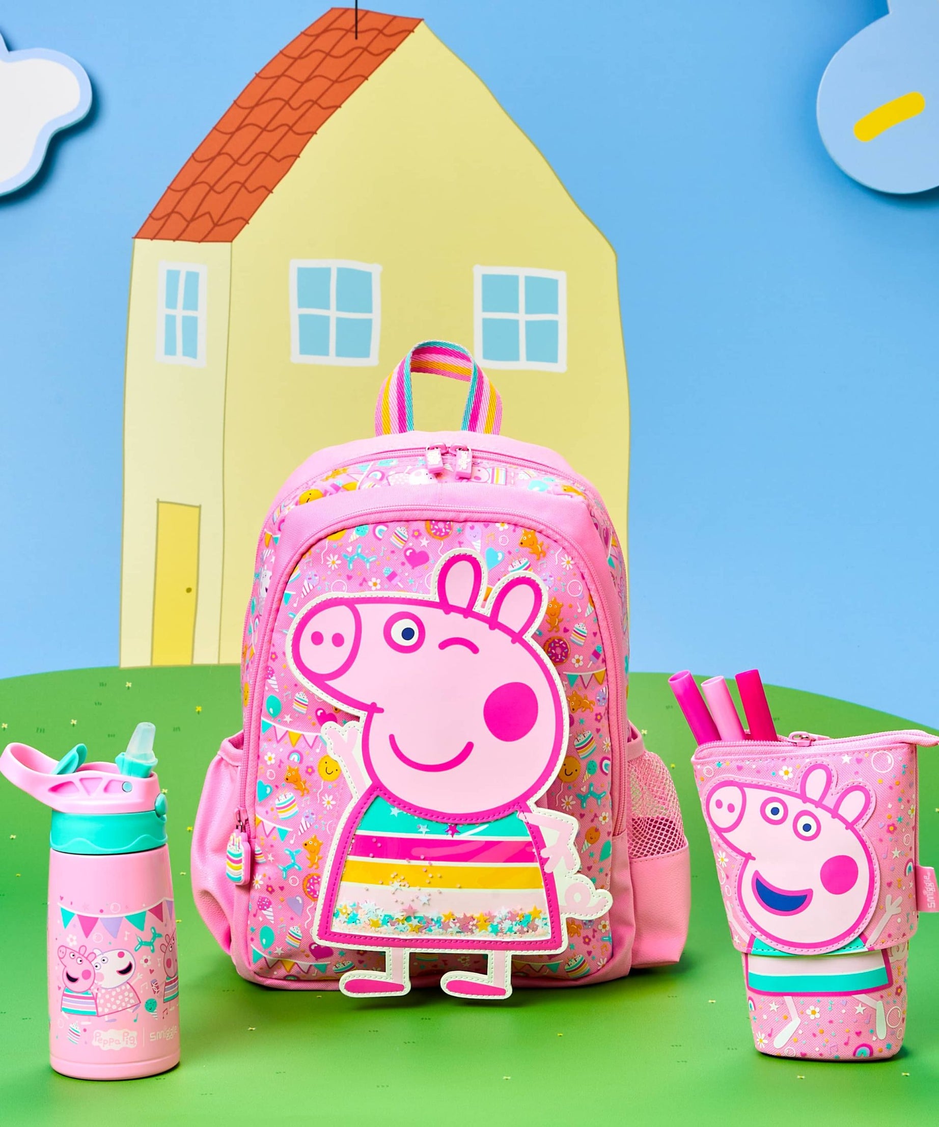 Smiggle - Peppa Pig Junior Kapşonlu Sırt Çantası-Dinossi