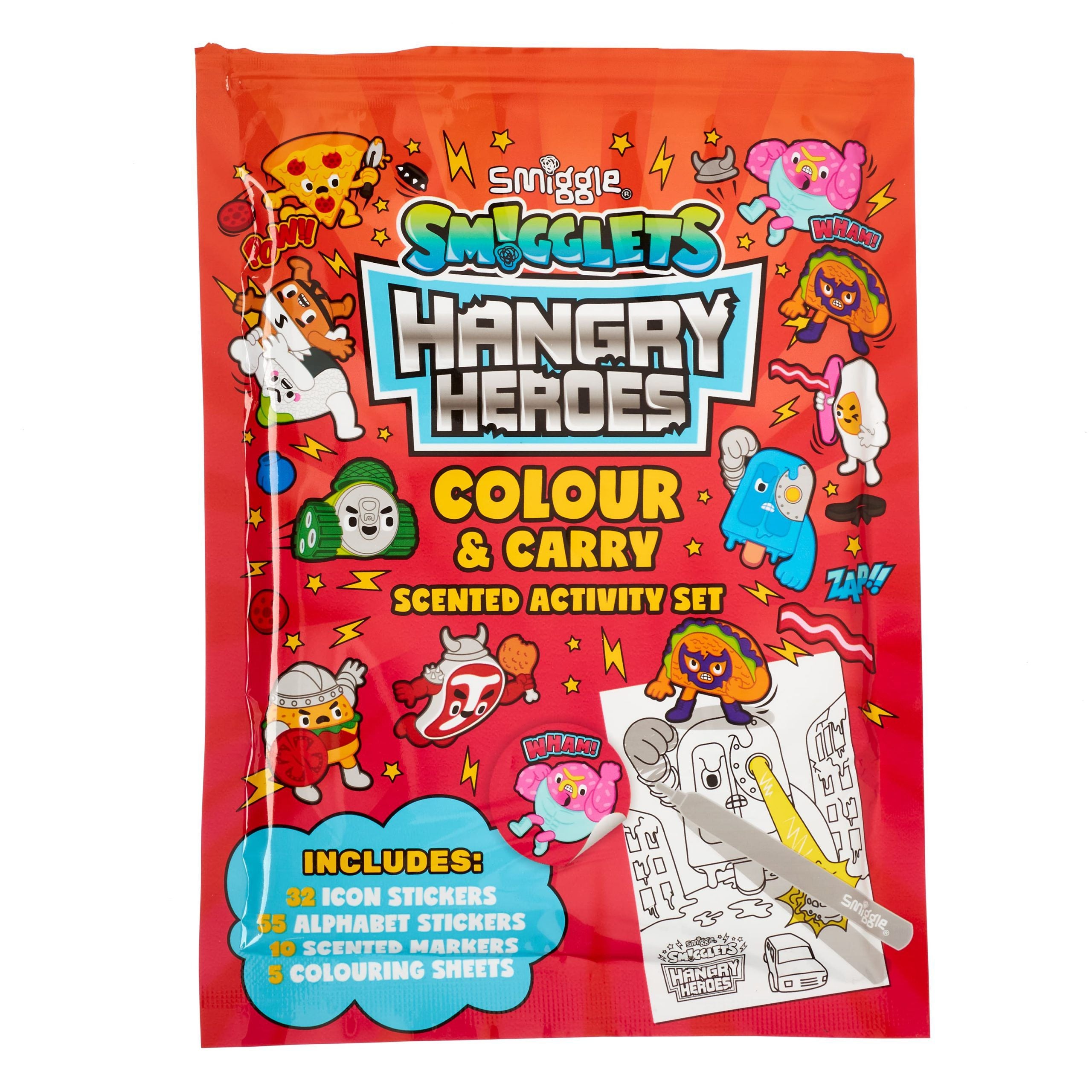 Smiggle - Smigglets Hangry Heroes Mini Renkli ve Taşıma Aktivite Seti-Dinossi
