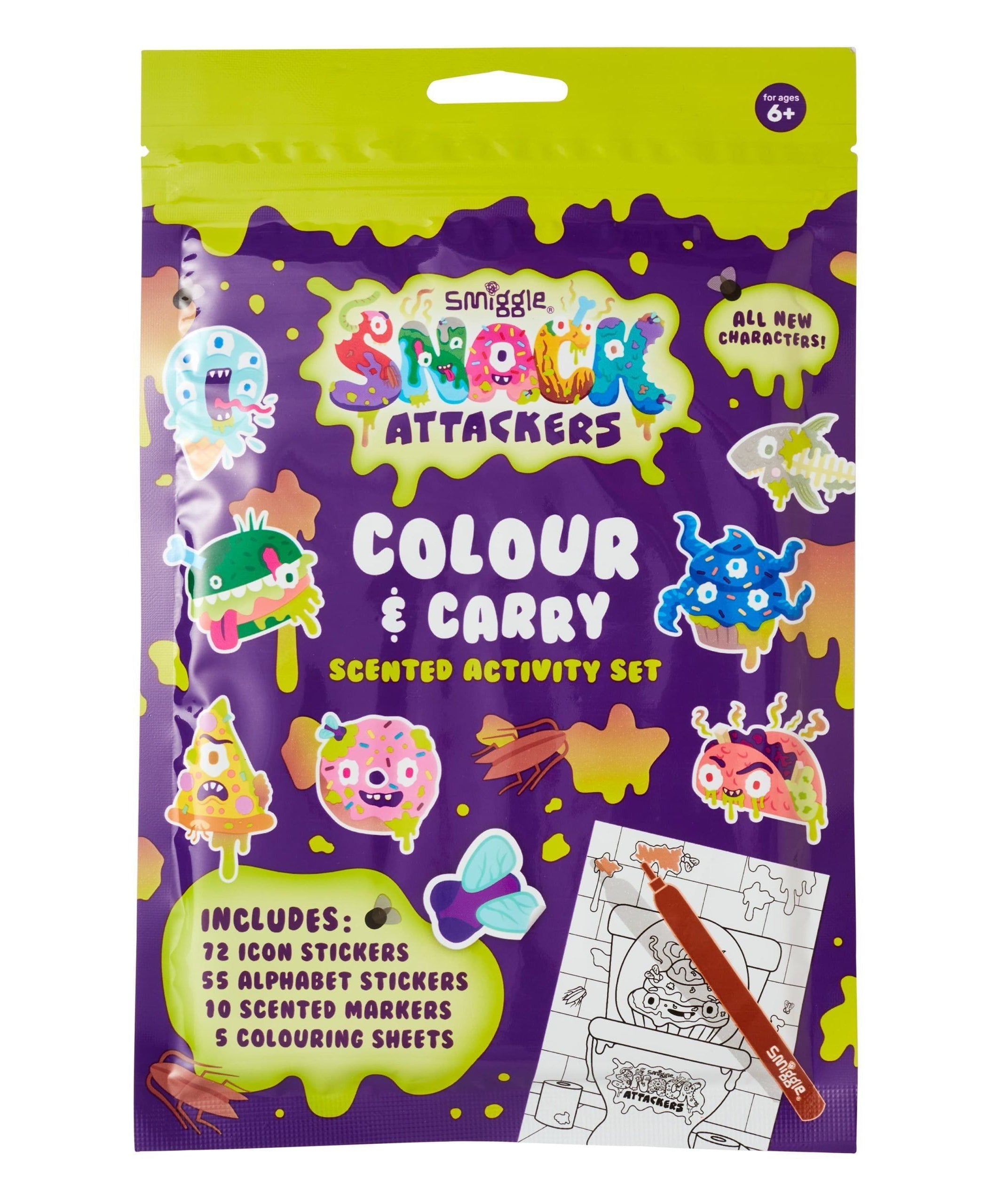 Smiggle - Snack Attackers Mini Boyama Seti-Dinossi
