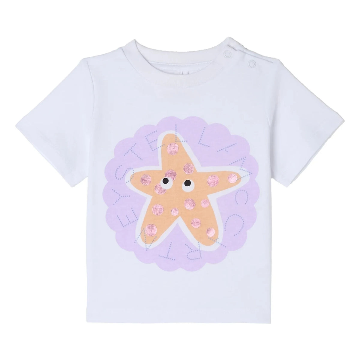 Stella McCartney Kids - Stella Etoile de Mer ऑर्गेनिक कॉटन टी-शर्ट | सफ़ेद