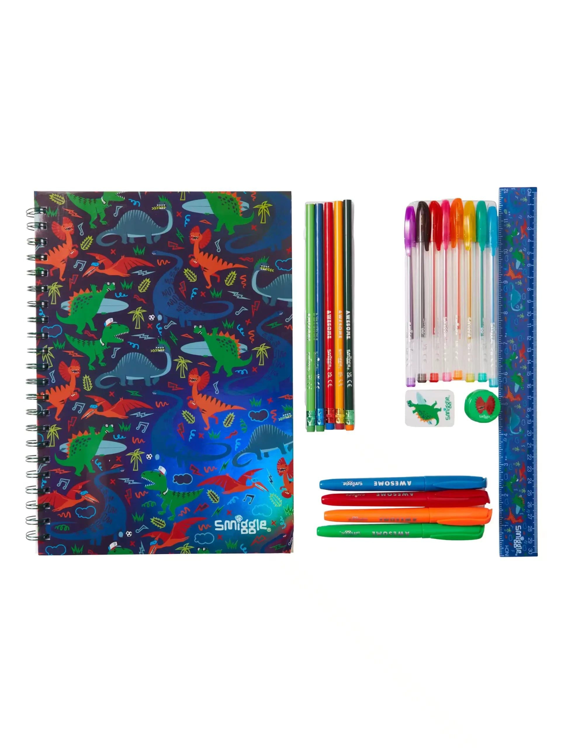 Smiggle - Wish A4 Defter ve Kırtasiye Seti-Dinossi