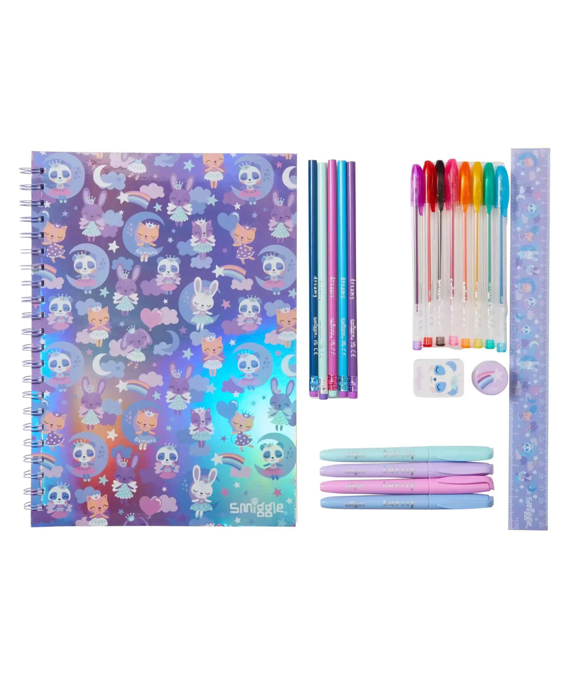 Smiggle - Wish A4 Defter ve Kırtasiye Seti-Dinossi