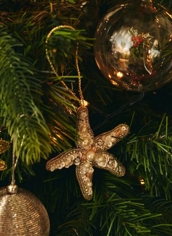 Anna + Nina - Denizyıldızı Yılbaşı Süsü | Beyaz