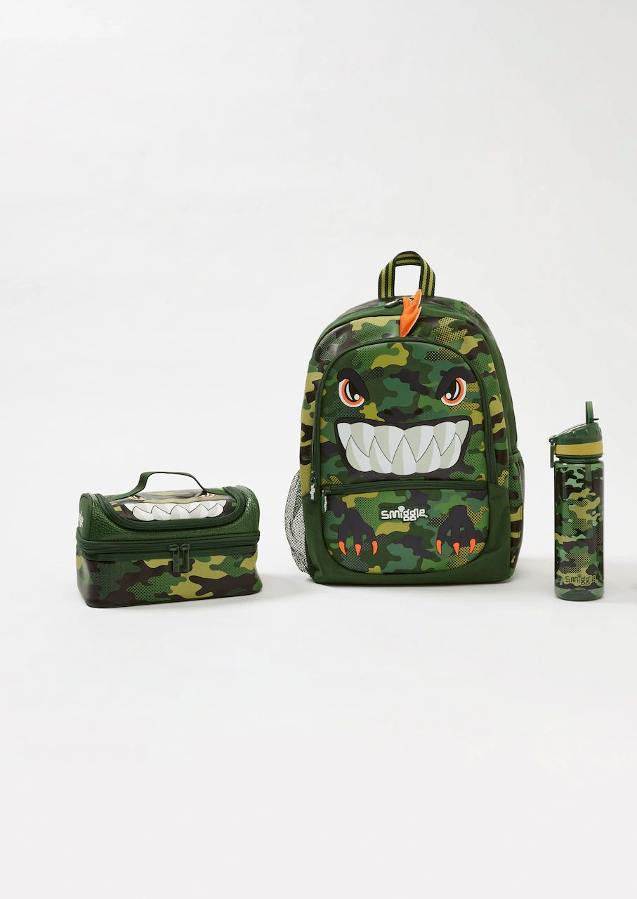 Smiggle- Budz 3'lü Okul Çanta Seti-Dinossi