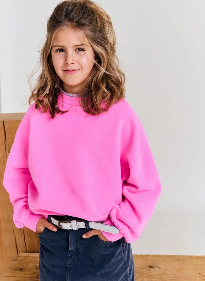 AO76 - Violetta geri dönüştürülmüş pamuklu sweatshirt | Floresan pembe