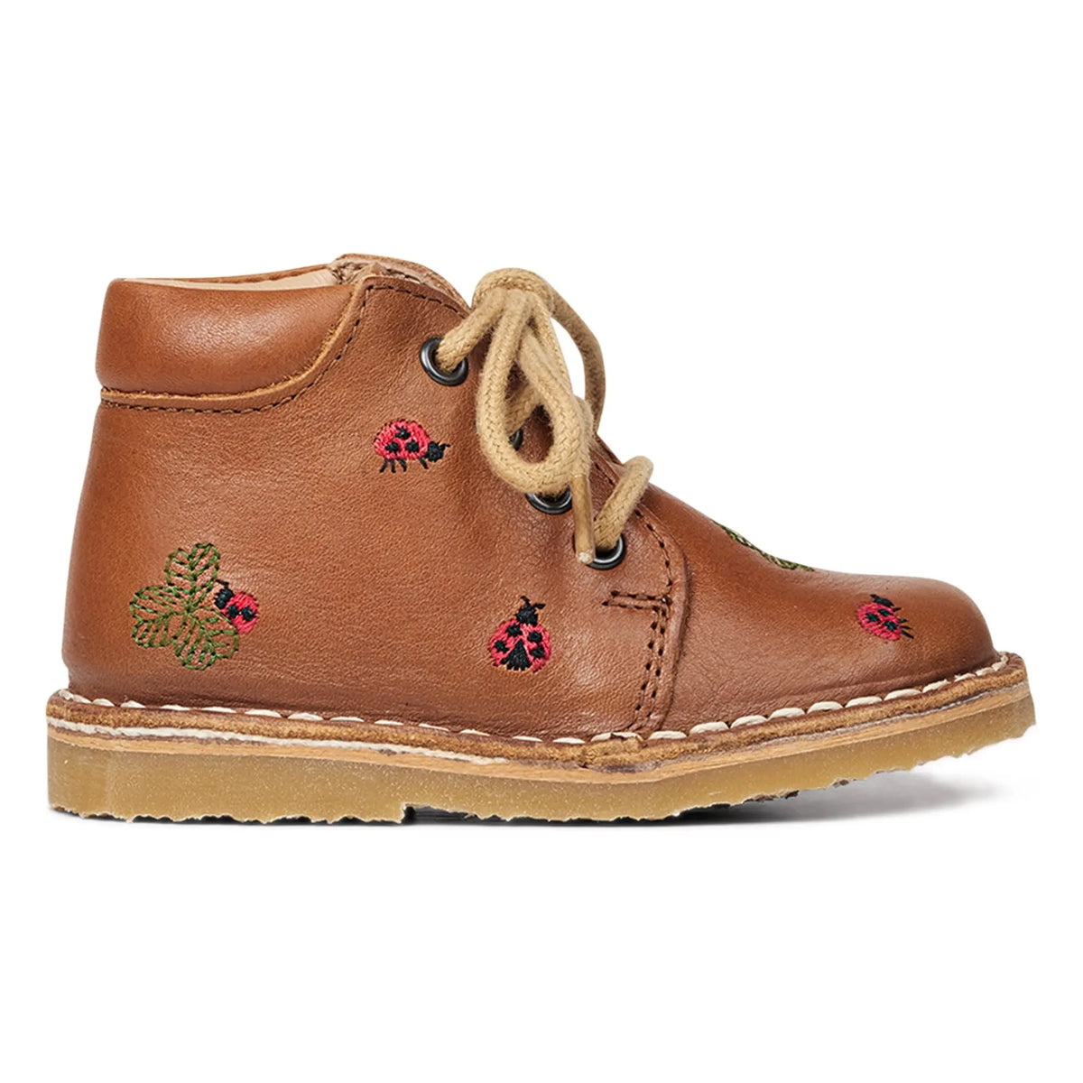 Petit Nord - Classic Ladybird कशीदाकारी वाले बूट - Uniqua Collection | ऊंट (Camel)