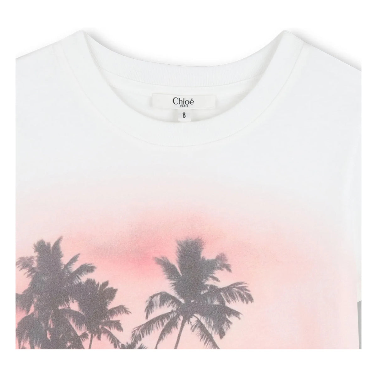 Chloé - Gün batımı organik pamuklu T-shirt | Beyaz - Chloé - सनसेट ऑर्गेनिक कॉटन टी-शर्ट | सफ़ेद