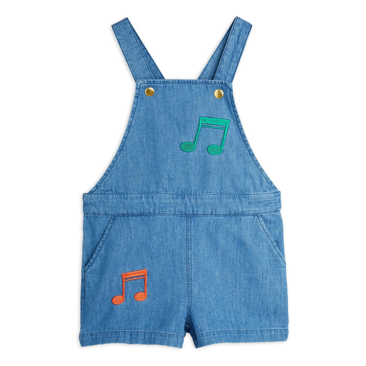 Mini Rodini - नीला ओवरऑल शॉर्ट्स | नीला