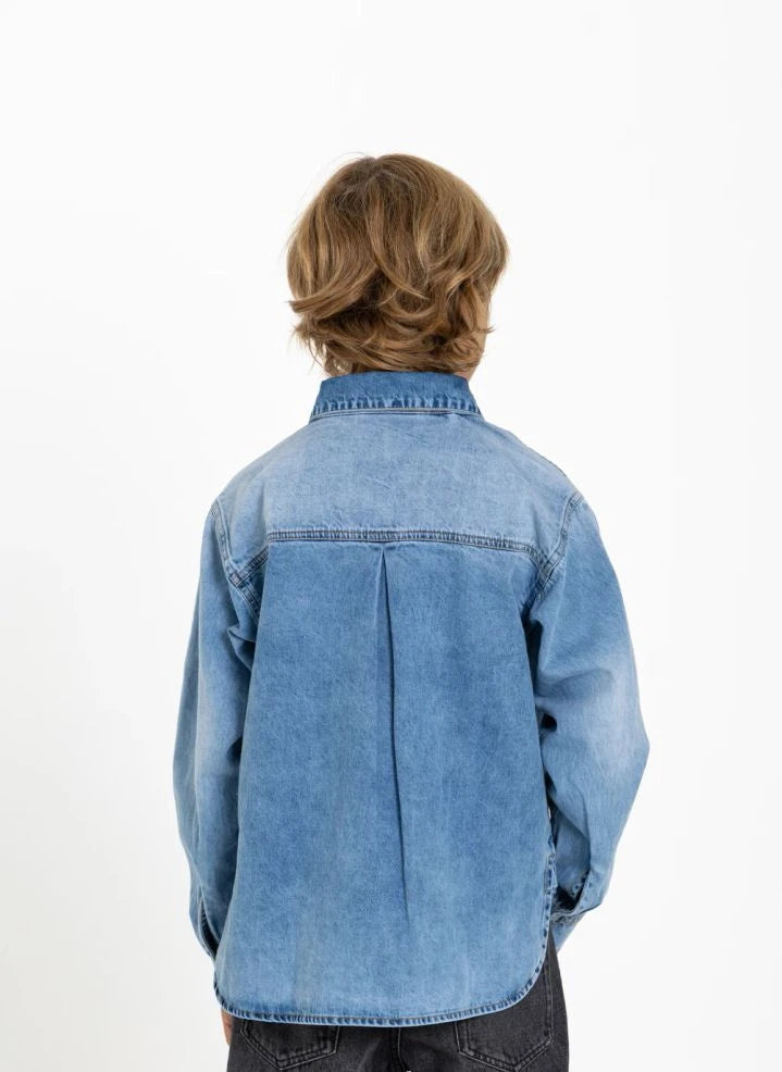Hundred Pieces - Enzo Denim Gömlek | Açık Denim