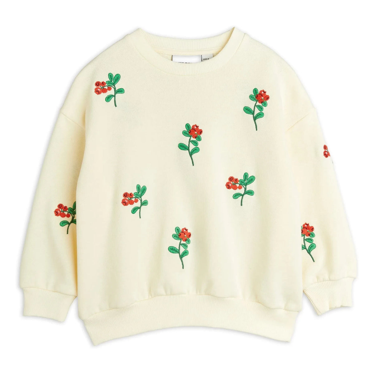 Mini Rodini - Organik pamuklu çiçek desenli sweatshirt | Ekru