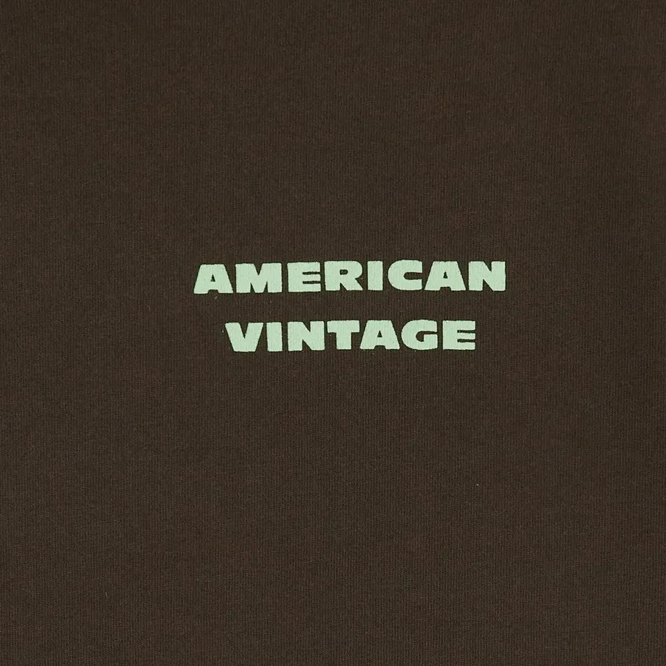 American Vintage - Fizvalley लोगो टी-शर्ट | भूरा