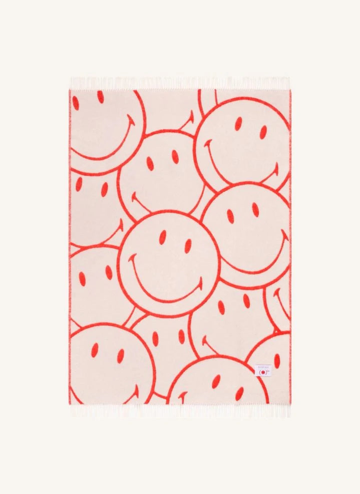 Maison Deux - Yün Battaniye - Maison Deux x Smiley | Ecru