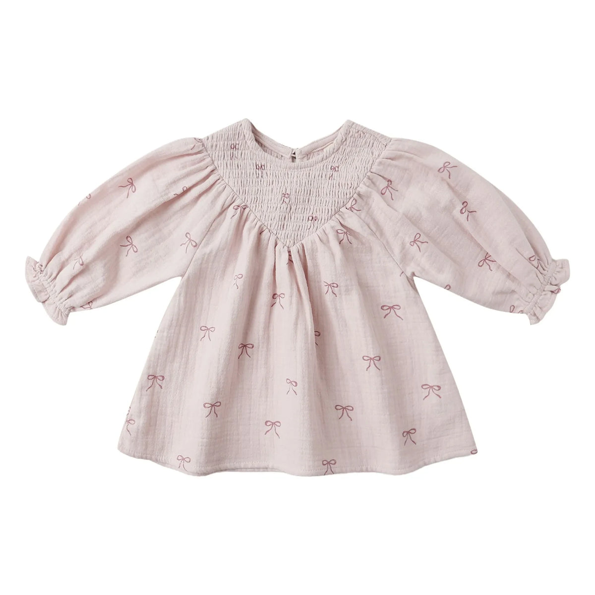 Quincy Mae - ऑर्गेनिक कॉटन गॉज़ नॉटेड ड्रेस | लाइलैक