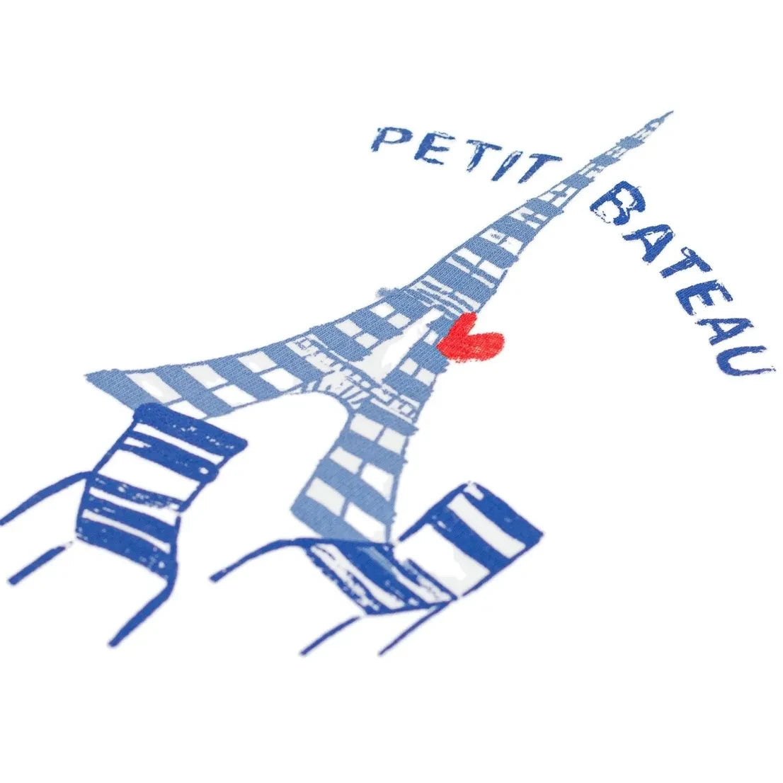 Petit Bateau - एफिल टॉवर ऑर्गेनिक कॉटन बेबी टी-शर्ट | सफेद