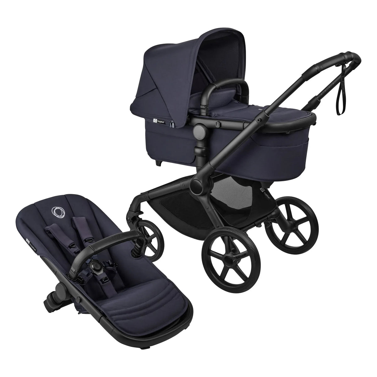 Bugaboo - Bugaboo Fox 5 Renew - हर तरह के रास्तों के लिए उपयुक्त स्ट्रॉलर पूर्ण चेसिस काला | इंडिगो