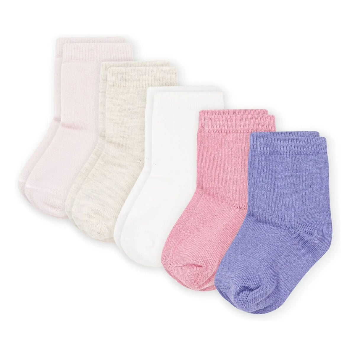 Petit Bateau - 5 जोड़ी सादे मोज़ों का पैक | गुलाबी