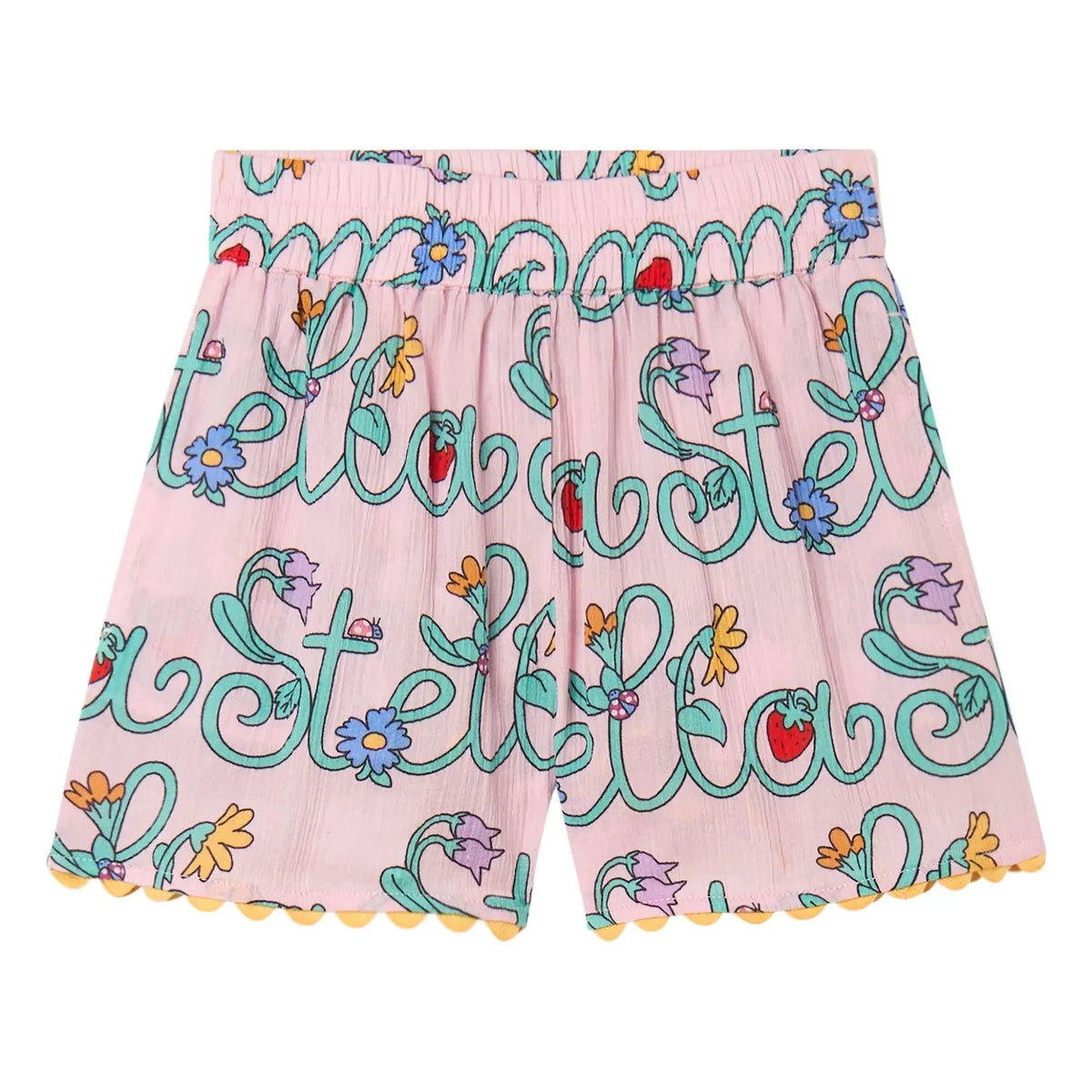 Stella McCartney Kids - स्टेला ऑर्गेनिक कॉटन शॉर्ट्स | गुलाबी