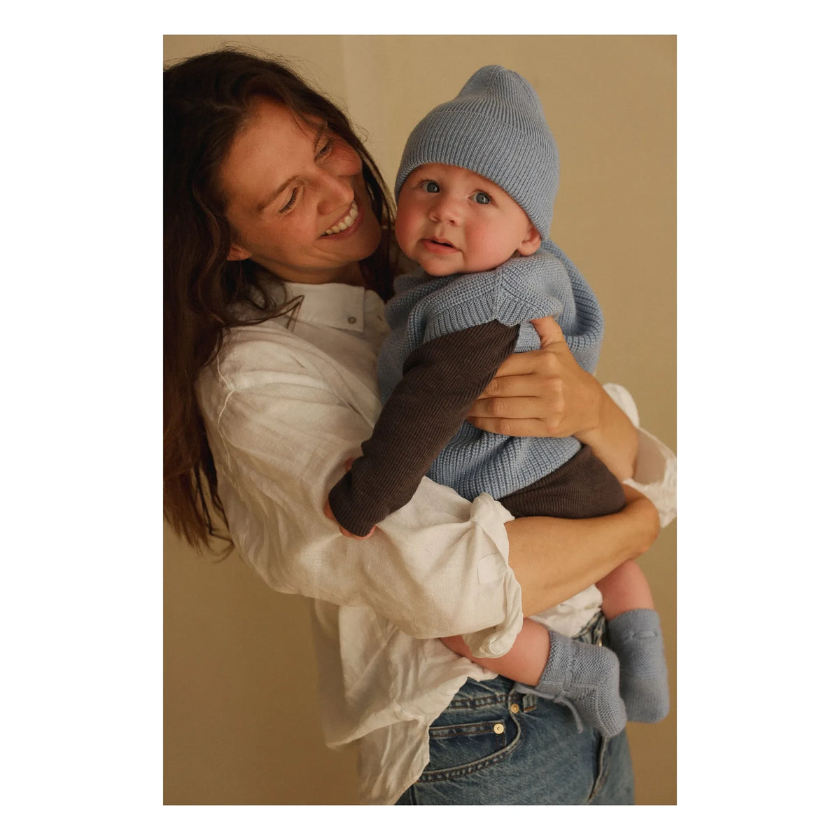 Hvid - मेरिनो ऊन के स्लिपर | हल्का नीला
