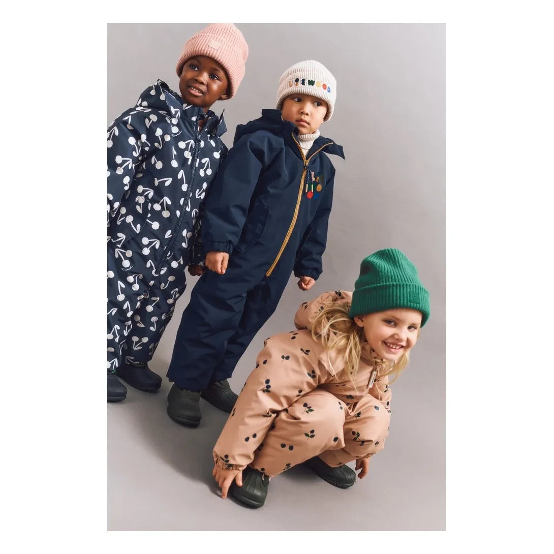 Liewood - पुनर्नवीनीकरण फाइबर से निर्मित मैडी कलर-ब्लॉक स्की सूट | नेवी ब्लू