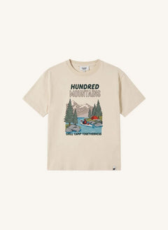 Hundred Pieces - Finn Chill Camp Organik Pamuk Tişört | Bej