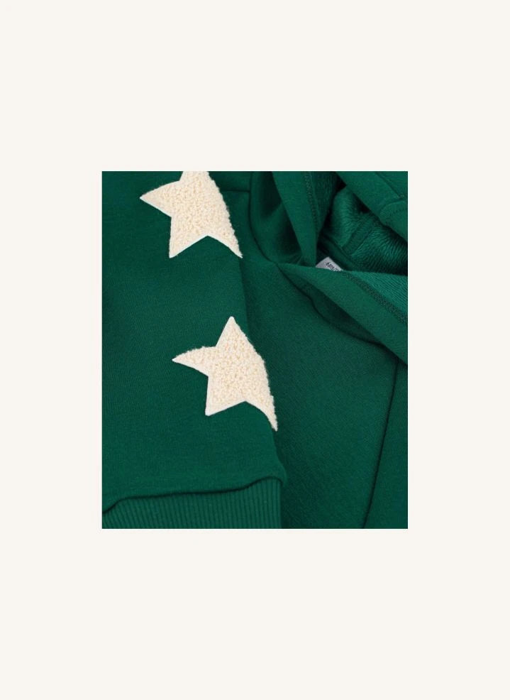 Petit Bateau - हरे सितारों वाली हुडी