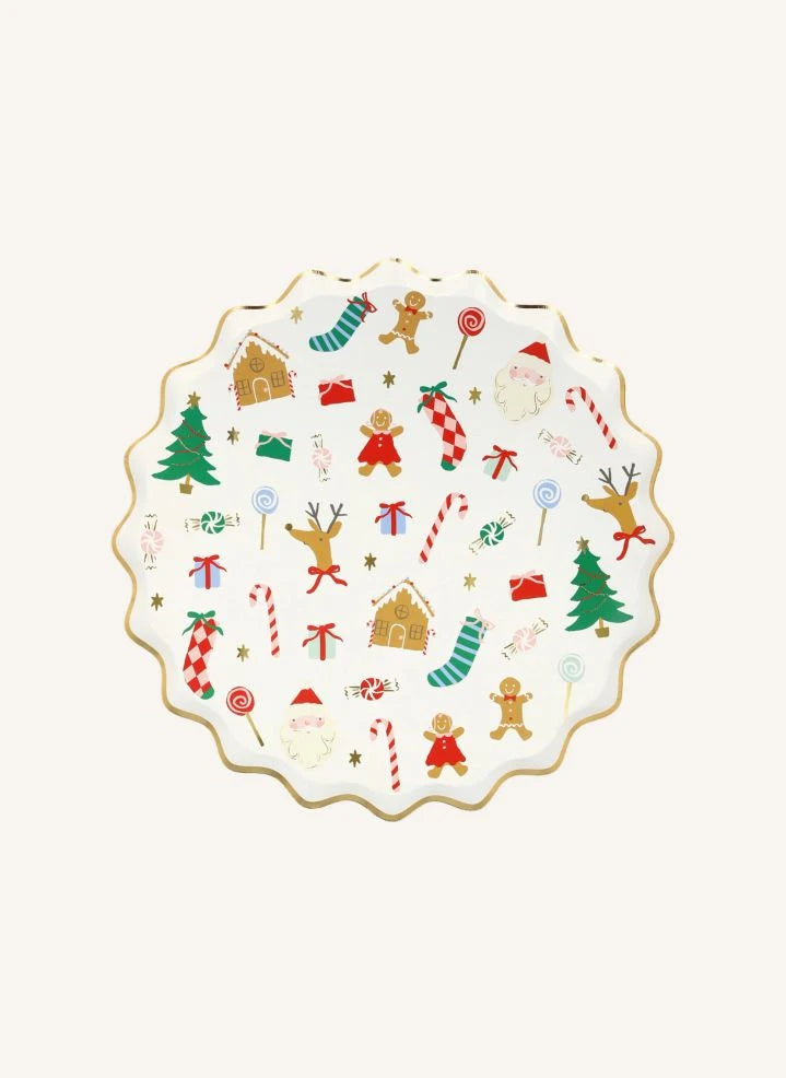 Meri Meri - Joli Noël büyük tabaklar - 8'li set