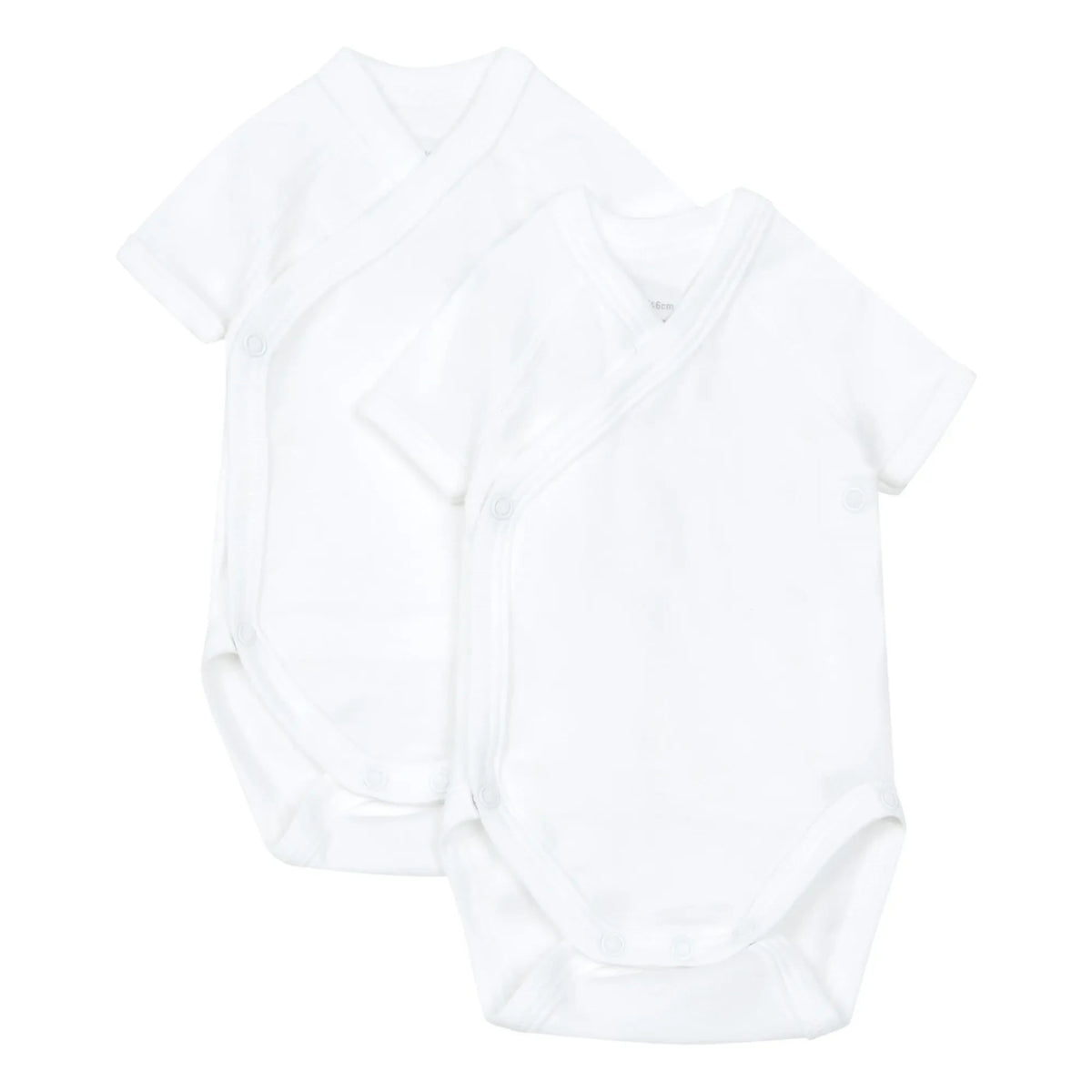 Petit Bateau - सादे ऑर्गेनिक कॉटन बेबी बॉडीसूट - 2 का सेट | सफ़ेद