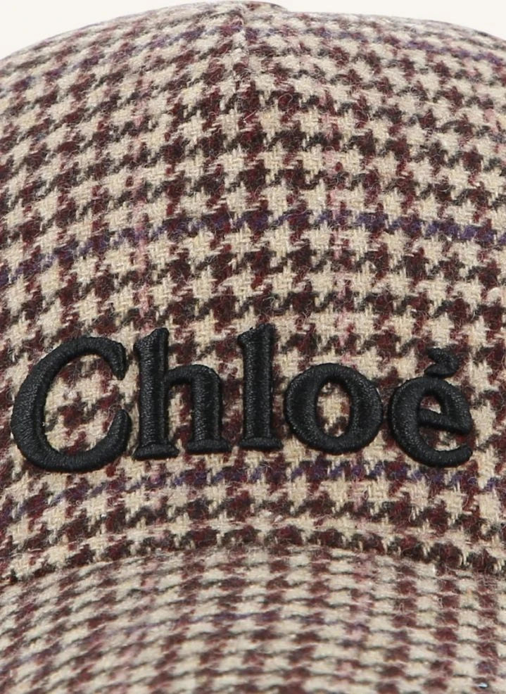 Chloé - Chloé पाइड-डी-पूल (Pied-de-Poule) हैट | भूरा