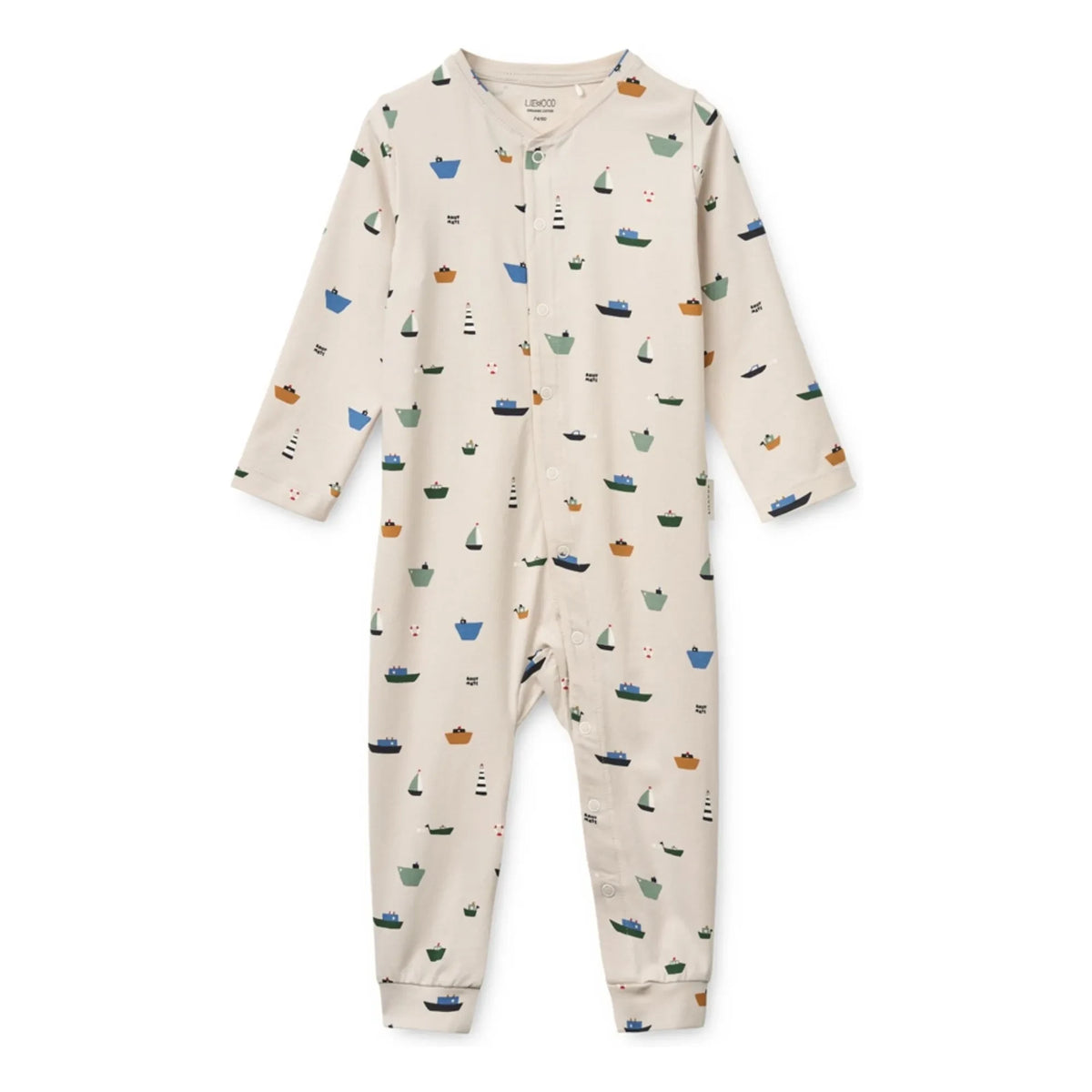 Liewood - पजामा बिर्क बेटोक्स ऑर्गेनिक कॉटन | बेज