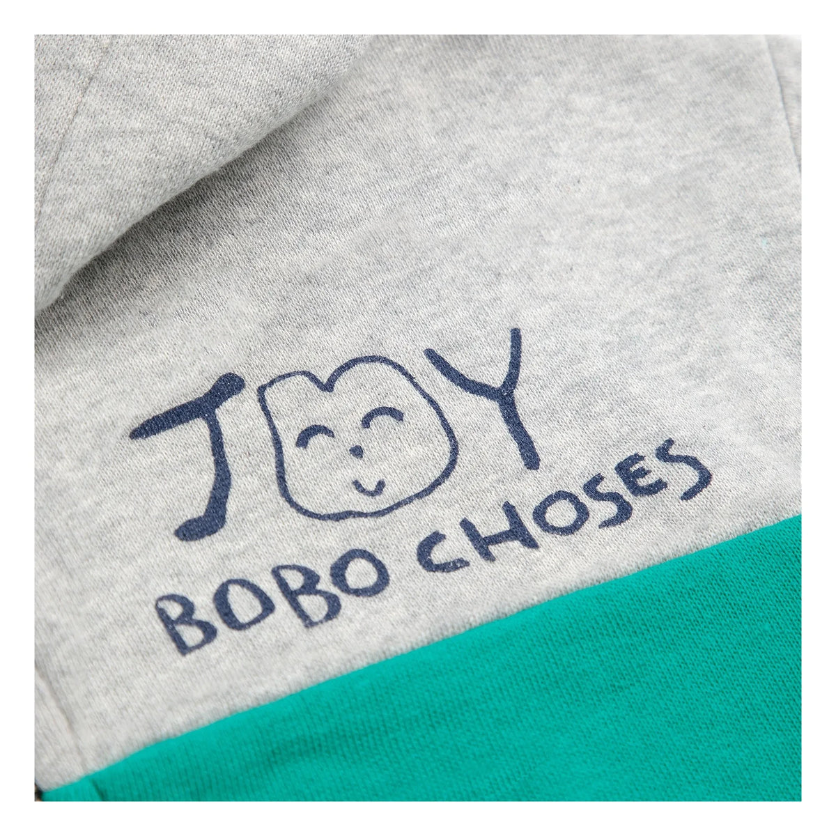 Bobo Choses - Joy ऑर्गेनिक कॉटन ज़िपर स्वेटशर्ट | ग्रे मेलेंज
