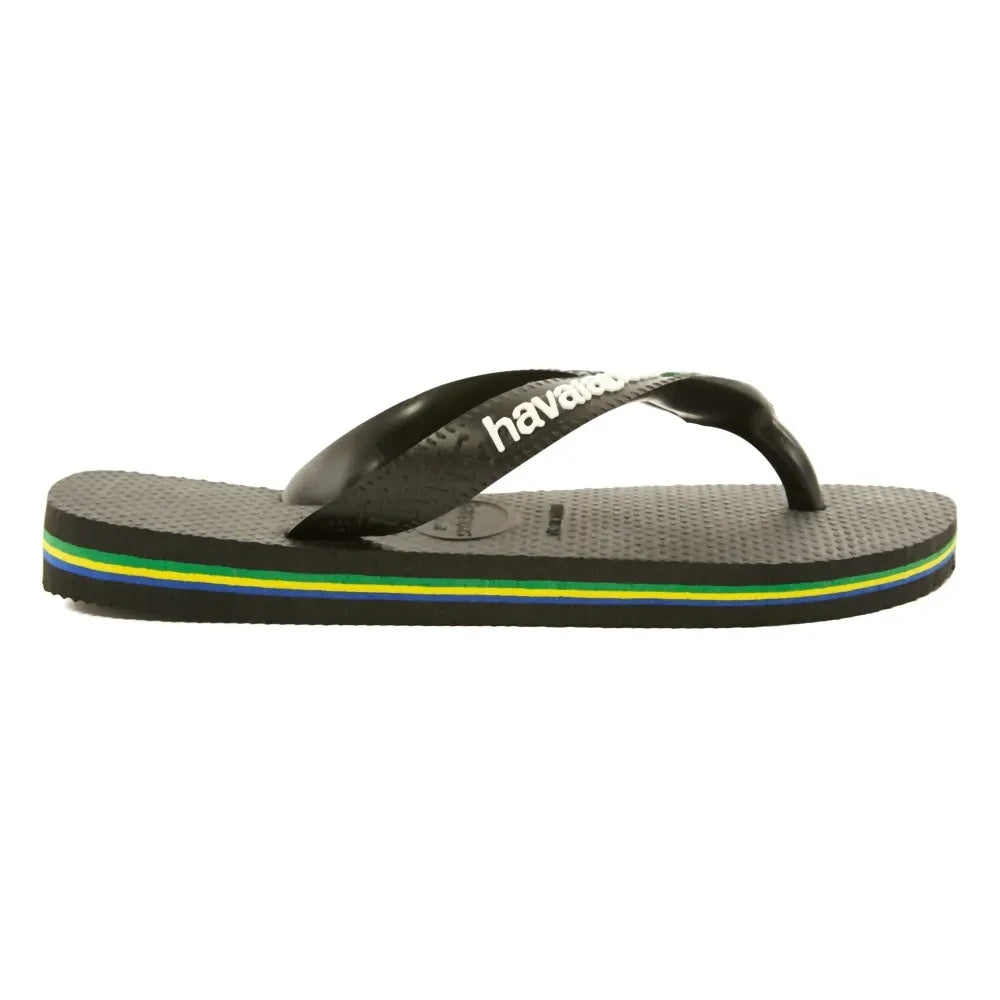 Havaianas - Logo Brasil फ्लिप-फ्लॉप सैंडल | काला