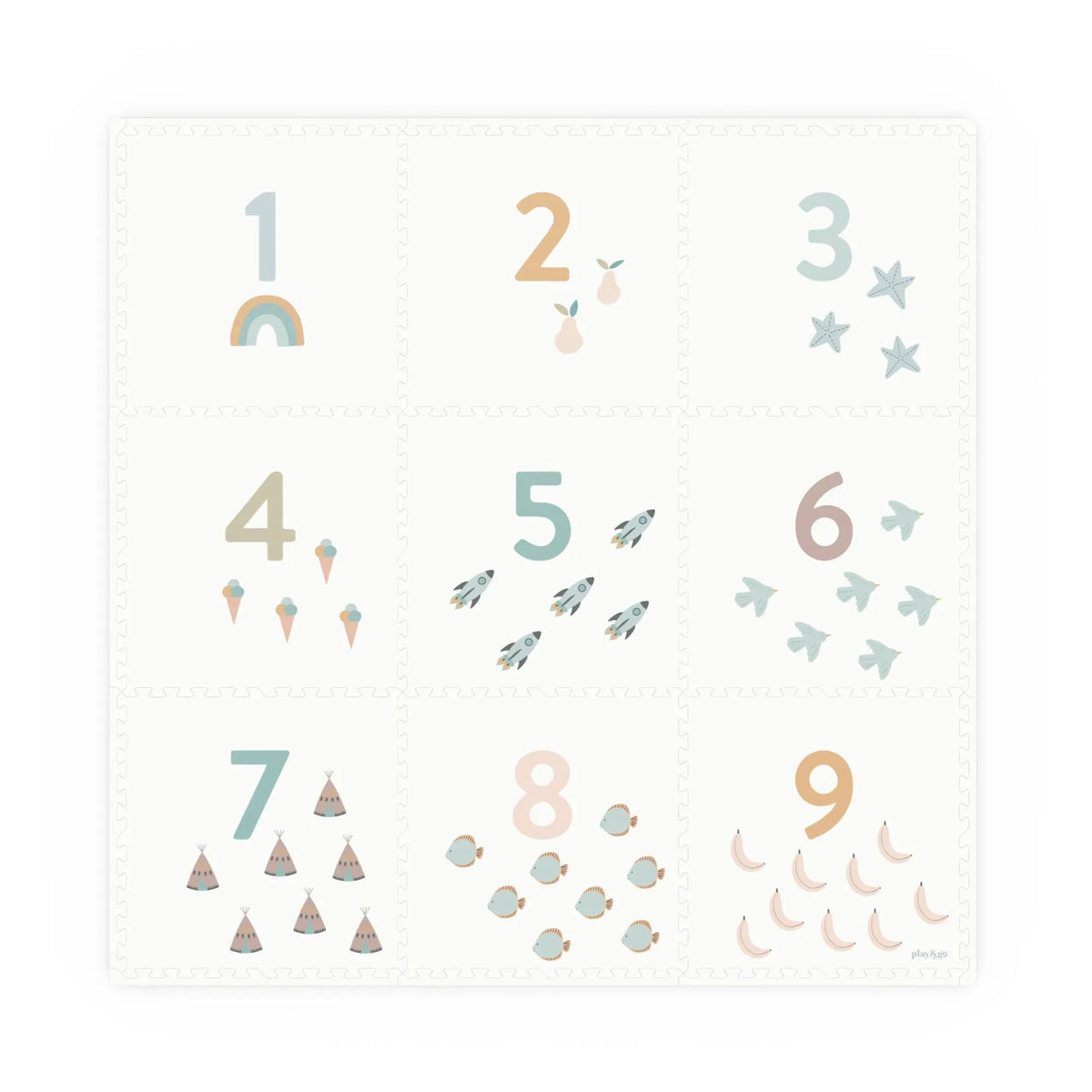 Play and Go - Tiloo मॉड्यूलर प्ले मैट - Number