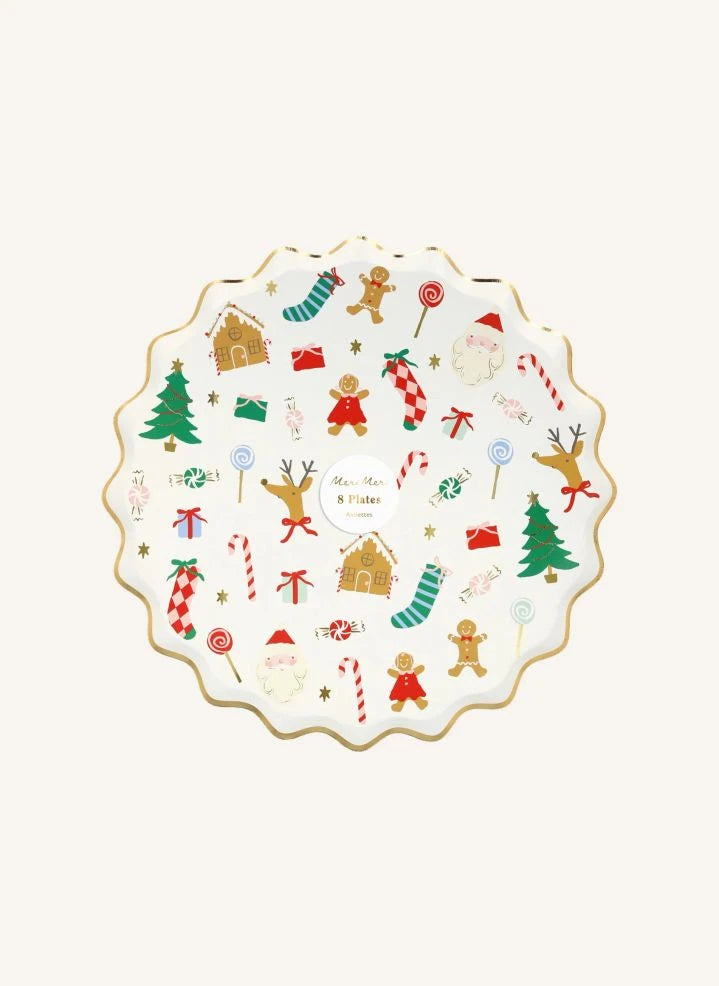 Meri Meri - Joli Noël büyük tabaklar - 8'li set
