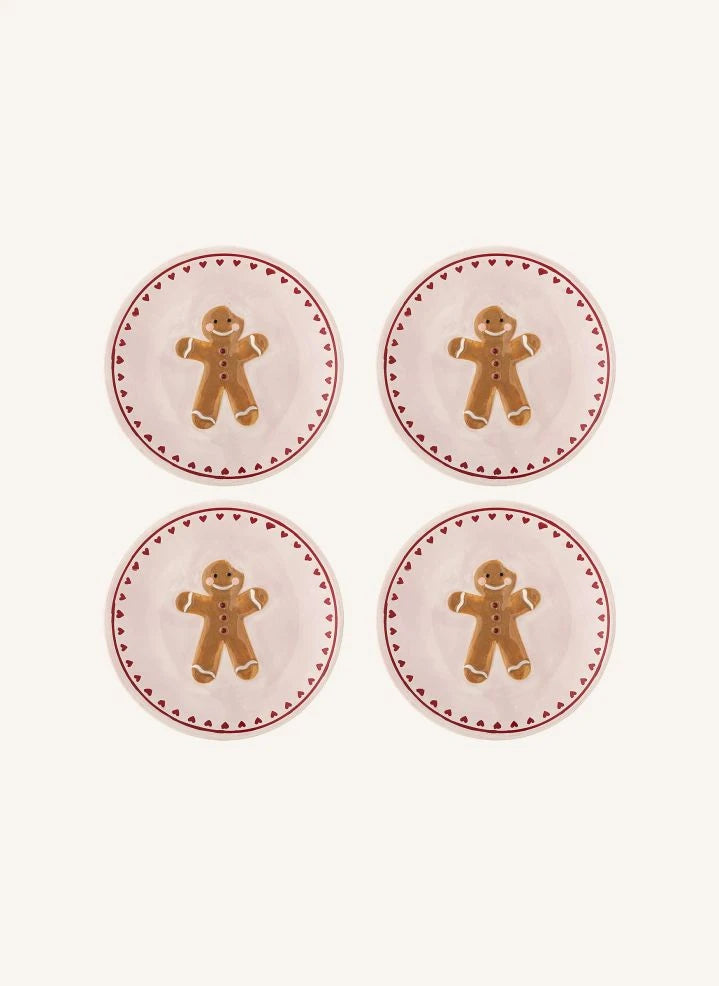 Bloomingville - Binna Tatlı Tabakları - 4'lü Set | Pembe