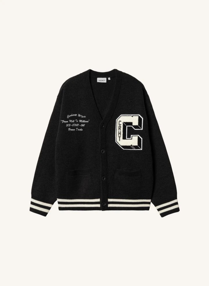 Carhartt WIP - ब्राउन डक्स कार्डिगन | काला