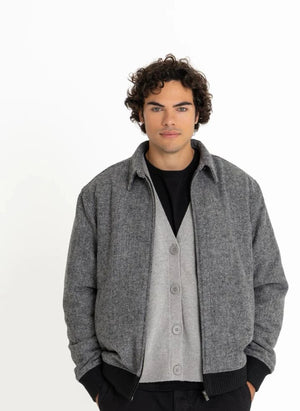 Smallable Man - Rodin Merino Yün Hırka | Heather Grey